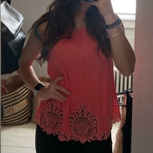 FREE WITH PURCHASE Intu Pink Lace Tank Top